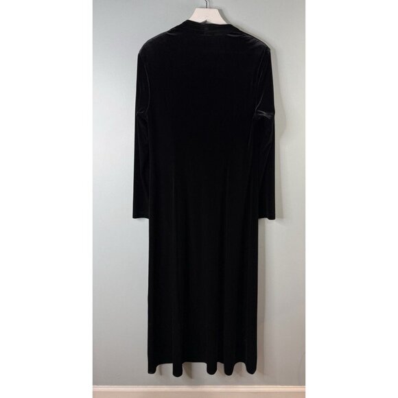 Coldwater Creek Velvet Maxi Dress Womens M Black Whimsy Goth Witchy Long Sleeve - Picture 5 of 8